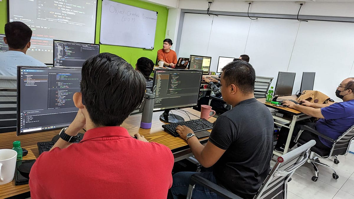 Students attending Python Training Philippines on-site class