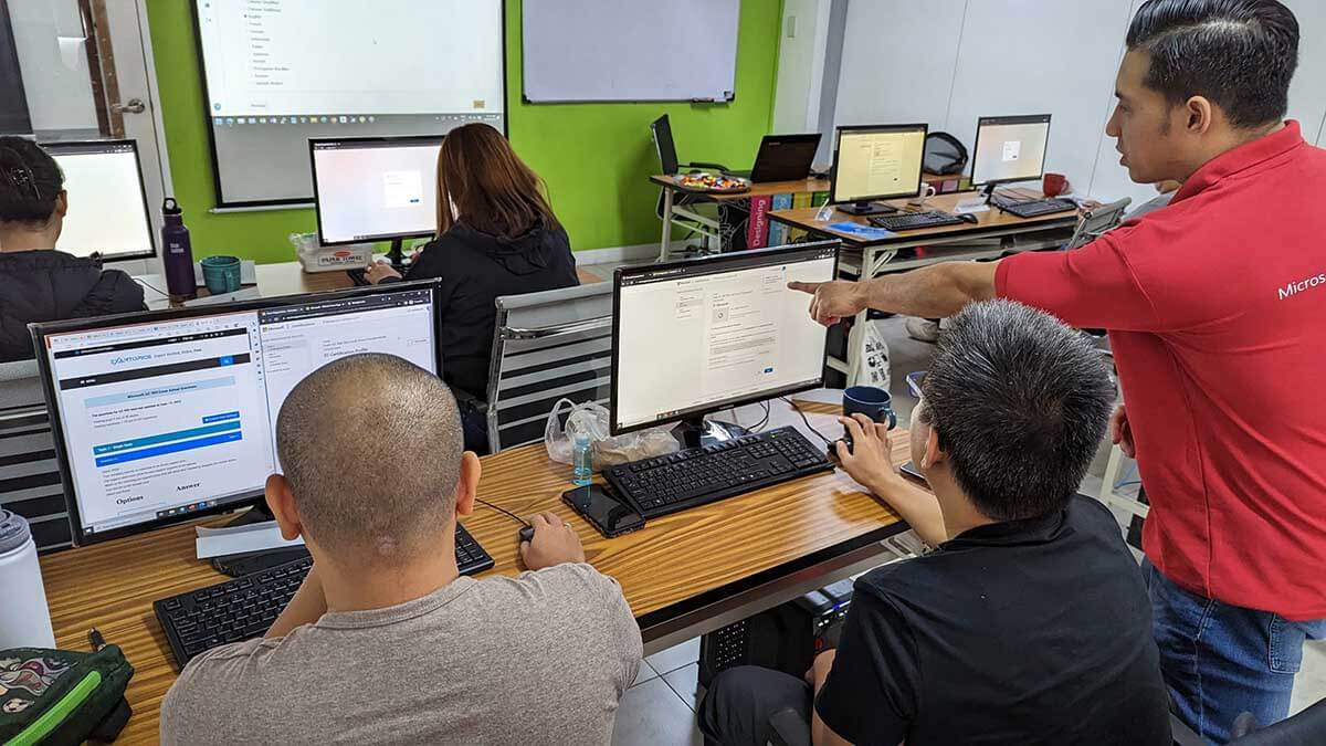 Photo of Students doing lab exercises for Microsoft Azure Fundamentals Training Philippines