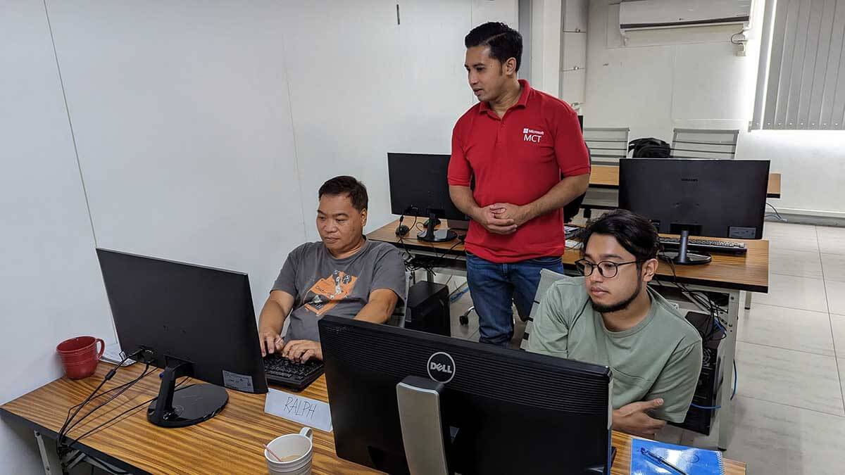 Trainer Assisting Students Microsoft Azure Fundamentals Training Philippines Photo