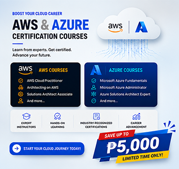 Promotional banner for AWS and Azure certification courses Philippines
