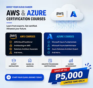 Promotional banner for AWS and Azure certification courses Philippines